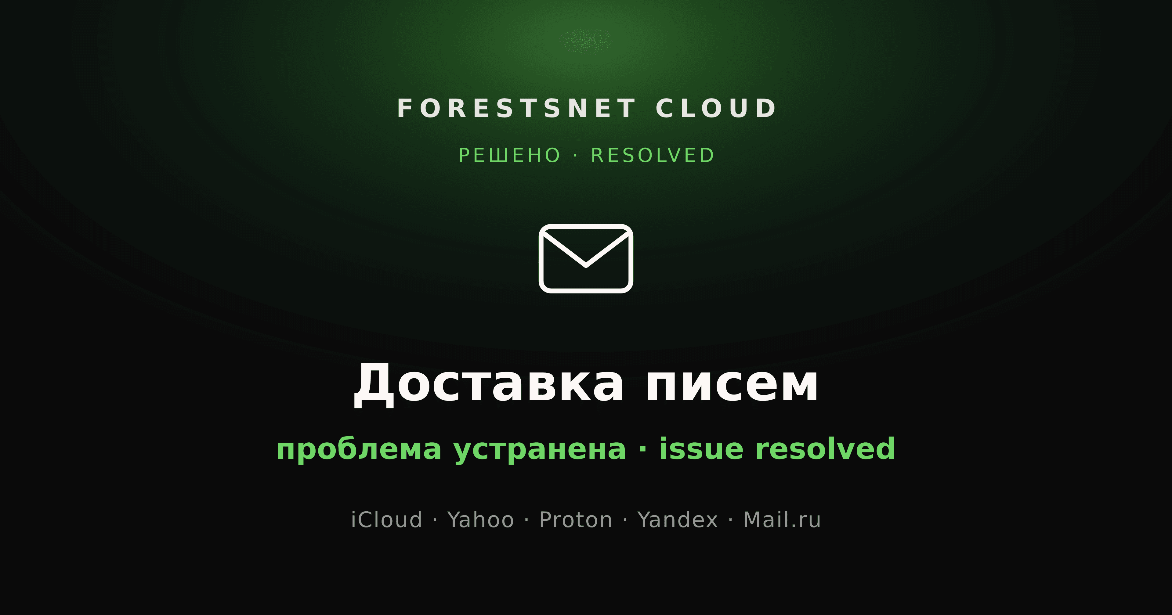 Email delivery restored