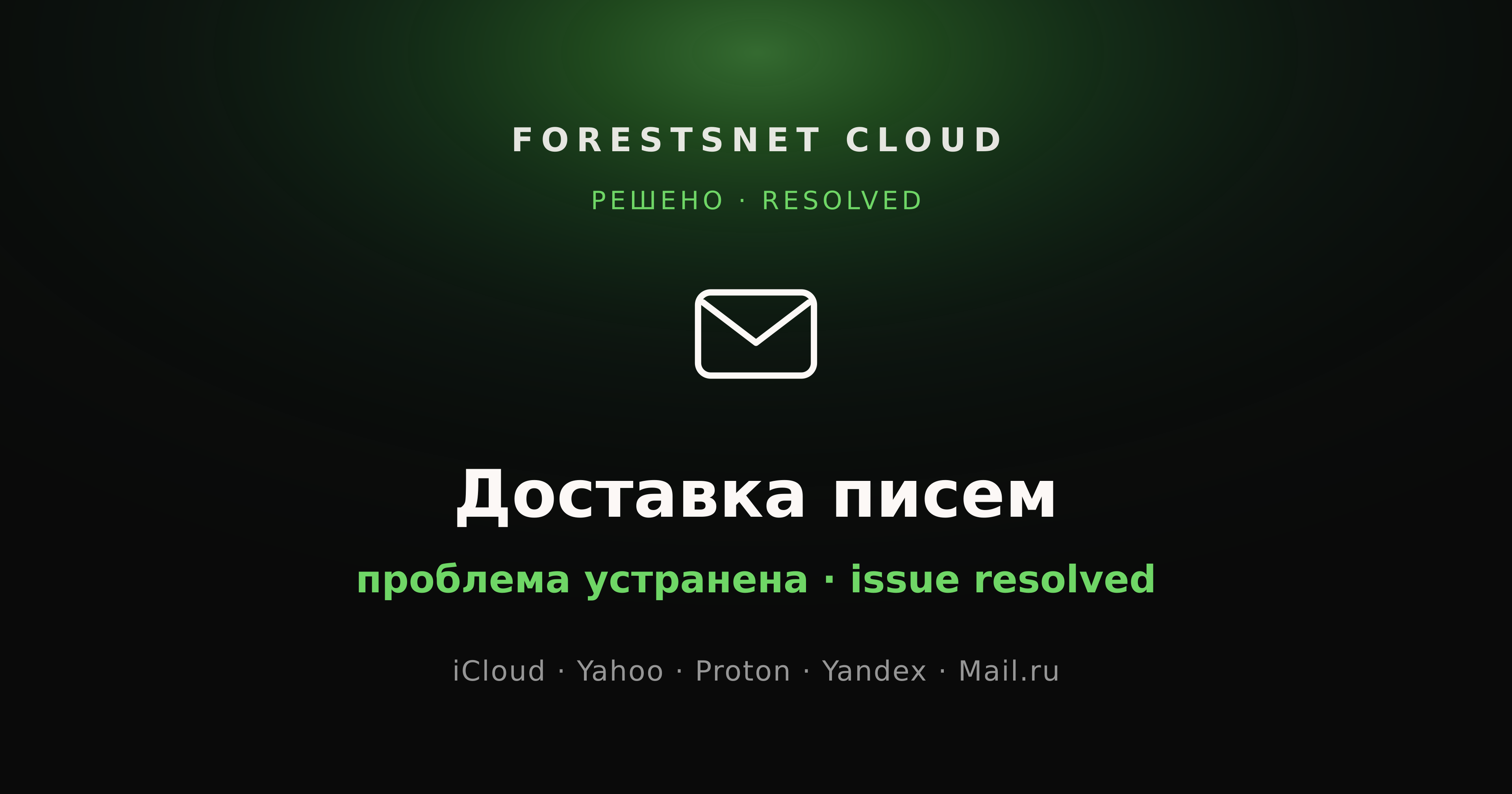 ForestsNet Cloud — доставка писем восстановлена