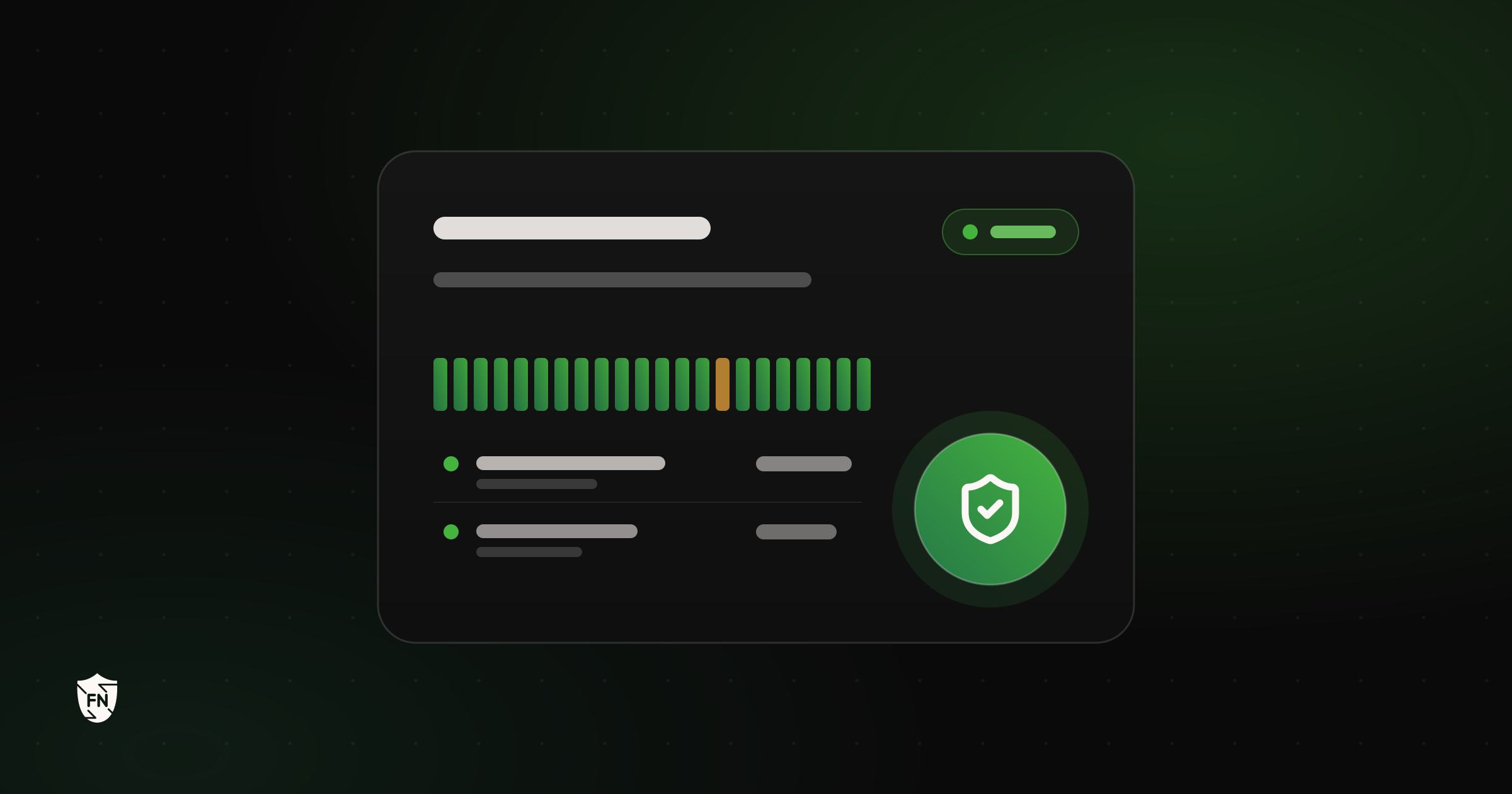 Карточка мониторинга и щит с галочкой · A monitoring card and a shield with a check mark